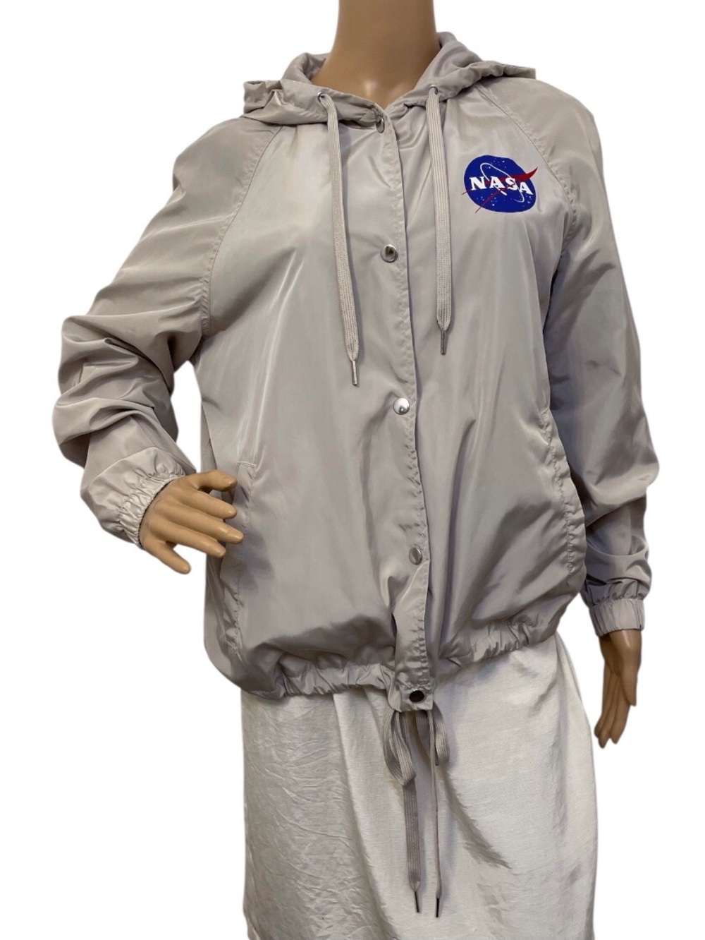 H&M NASA Logo Hooded Windbreaker Women's Jacket, M